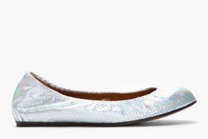 Lanvin Iridescent Metallic Silver Python Leather Ballet Flats.jpg